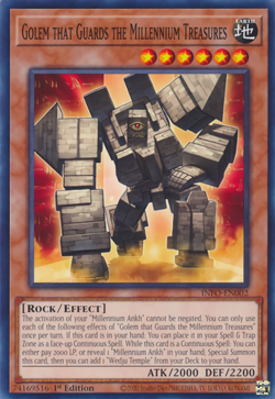 Yugioh Golem that Guards the Millennium Treasures INFO-EN002 NM Near Mint Common - Image 1