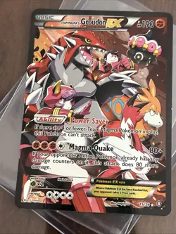 Pokemon TCG Team Magma's Groudon EX Holo Full Art Rare Card 15/34 Double Crisis - Image 1