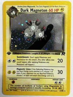 Pokemon DARK MAGNETON - HOLO - 1st Edition Team Rocket Card #11/82 - Image 1