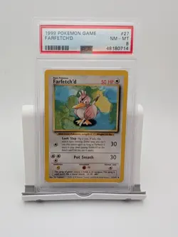 1999 Pokemon Game Farfetch'd PSA 8 NM - MT Graded Vintage Card 27/102 - Image 1