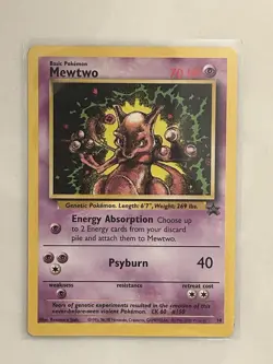 POKEMON TCG Mewtwo 14/53 Promo Card WoTC Vintage LP - Image 1