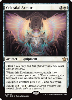 MTG magic 1x Celestial Armor (M/NM) Foundations - Image 1