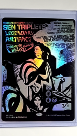 MTG Magic The Gathering SLD Secret Lair Poster Borderless Foil 1198 Sen Triplets - Image 1