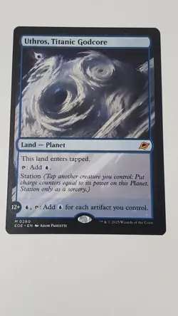 MTG - Uthros, Titanic Godcore - Edge of Eternities Regular Mythic Planet Land - Image 1