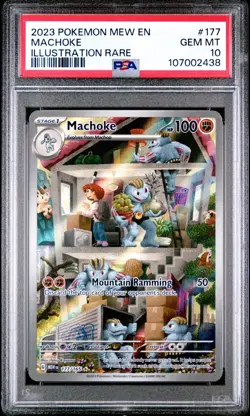 2023 POKEMON MEW EN-151 ILLUSTRATION RARE #177 MACHOKE PSA 10 - Image 1