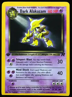 1st Edition Dark Alakazam 18/82 NM Non-Holo Team Rocket Pokemon Card - Image 1