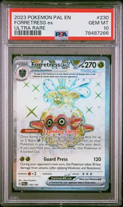 2023 Forretress ex 230/192 Paldea Evolved Ultra Rare PSA 10 GEM MT Pokemon TCG - Image 1