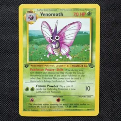 1999 Pokemon Jungle 1st Edition Venomoth Rare Non Holo #29/64 Near mint nm - Image 1