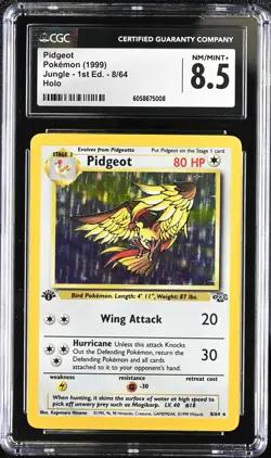 CGC 8.5 Pidgeot 1999 Jungle 1st Edition 8/64 Holo Pokemon Card psa - Image 1