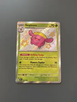 Pokemon TCG 2024 Paldean Fates: Skiploom 097/091 Shiny Holo Card - Near Mint - Image 1