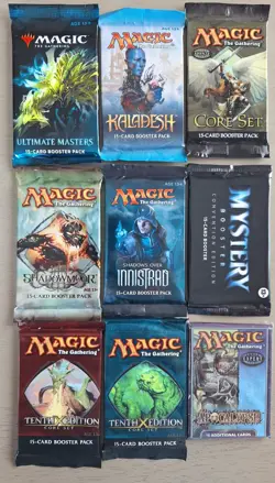 84 Magic The Gathering Pack Lot. Mixed Years. Shadowmoor, Masters, Mystery, 9th - Image 1