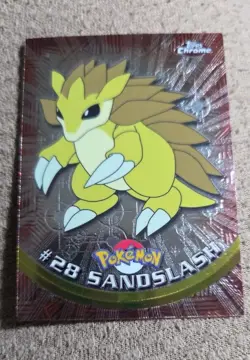 Sandslash #28 Pokemon 2000 Topps Chrome Base HOLO - Image 1