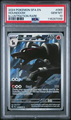 2024 Pokemon Sfa EN-Shrouded Fable Houndoom #066 Illustration Rare PSA 10 - Image 1