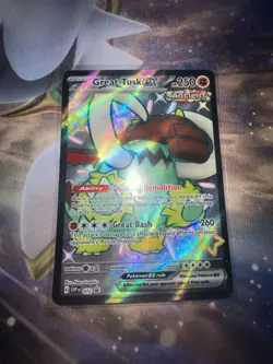 Great Tusk ex SVP 072 Shiny Black Star Promo Pokemon TCG Card Paldean Fates ENG - Image 1