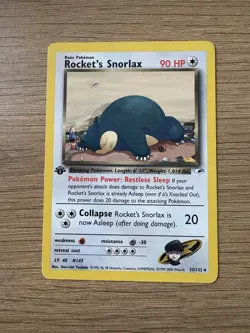 ROCKET'S SNORLAX 2000 POKEMON GYM HEROES RARE 33/132 Q2058 - Image 1
