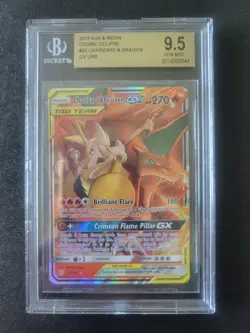 Charizard & Braixen GX Tag Team 22/236 Beckett 9.5 Gem Mint - Cosmic Eclipse - Image 1