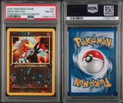 PSA 8 Entei Wizards Black Star 34 Reverse Holo Movie Promo Swirl Mint Pokemon - Image 3