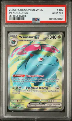 2023 POKEMON MEW EN-151 ULTRA RARE #182 VENUSAUR EX PSA 10 - Image 1