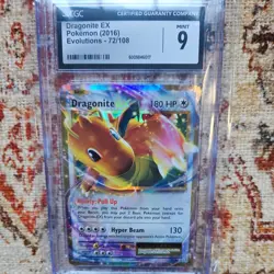 Dragonite EX 72/108 XY Evolutions CGC 9 Mint Graded Pokemon Card - Image 3