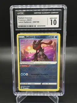 2022 Radiant Greninja 046/189 Astral Radiance Shiny Rare Pokemon Card CGC 10 GEM - Image 1