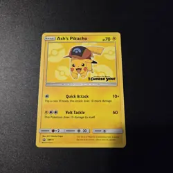Pokemon Card - Ash's Pikachu SM111 Black Star Promo - Mint/NM - Image 1