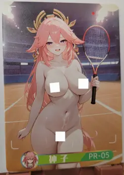 Yae Miko Genshin Impact PR Card Goddess Story Under the Nightgown Waifu - Image 1