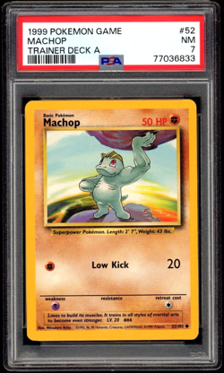 PSA 7 NM, Machop 52/102 Brock's Trainer Deck A Pokemon Card 833 - Image 1