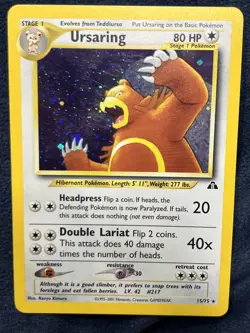 Pokemon Card Ursaring 15/75 Neo Discovery HOLO RARE SET BREAK TCG - Image 1
