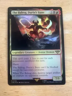FOIL - MTG: Lord of the Rings - The Balrog, Durin's Bane (No. 0195, NM) - Image 1