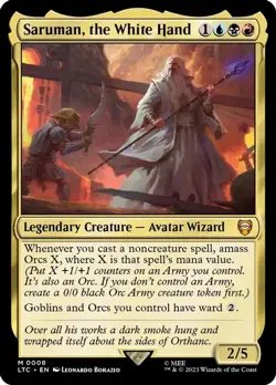 foil SARUMAN THE WHITE HAND Lord of the Rings Tales Middle Earth Commander MTG - Image 1