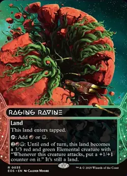 x1 Raging Ravine (0035) - Foil - Borderless R MTG Edge of Eternities: Stellar Si - Image 1
