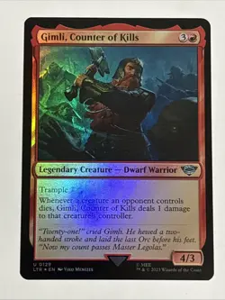 MTG Lord of the Rings Gimli, Counter of Kills Foil 0129 NM - Image 1