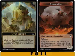 1x - CITY'S BLESSING \ DRAGON EGG Token (#49/22) - FOIL - Commander Masters MTG - Image 1