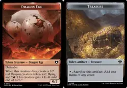 MTG Dragon Egg (0022) // Treasure (0048) Double-Sided Token - Foil NM-Mint Comma - Image 1