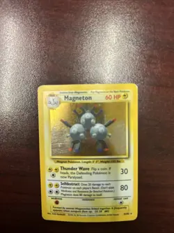 Pokemon TCG Magneton 9/102 Base Set Shadowless Holo Rare Card - Image 1