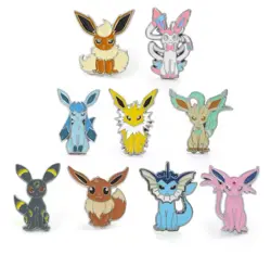 Pokemon Pikachu Poncho Enamel Pin Eeveelution Anime Cartoon Eevee Evolution Set - Image 1