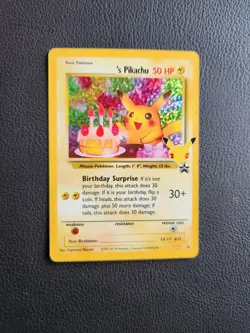 Pokemon Pikachu 24 Promo Birthday Celebrations Holo Card Vintage Art - Image 1