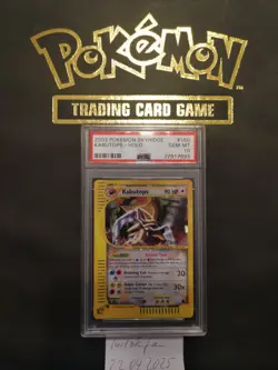Pokemon Crystal Kabutops PSA 10 Gem Mint With Holo S SWIRL ULTRA Rare #150 - Image 1