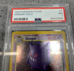 1999 Pokemon Fossil Gengar #5 Holo PSA 7 NM - Image 2