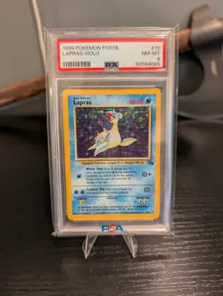1999 Pokemon Fossil #10 Lapras - PSA 8 - HOLO - Image 1