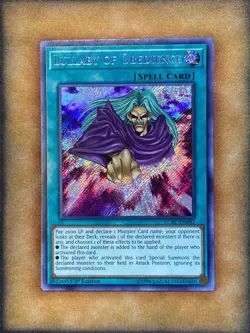 Yugioh Lullaby of Obedience LCKC-EN042 Secret Rare 1st Ed NM - Image 1