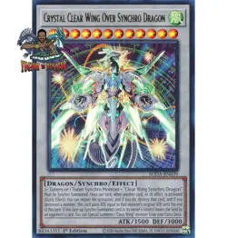 Yugioh! 1x Crystal Clear Wing Over Synchro Dragon SUDA-EN039 Ultra Rare NM - Image 1