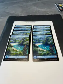 Magic the Gathering MTG Island (0298) Full Art x8 Land Cards NM/M Final Fantasy - Image 1