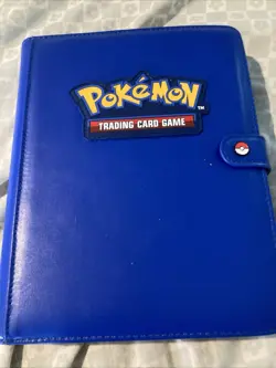 Blue Pokemon Binder With Pokemon Cards Some Rare Some Not.￼ - Image 1