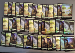 Lot of 44 Final Fantasy Forest Basic Land Cards. NM Foil and Reg. Never Played - Image 2