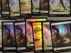 Lot of 44 Final Fantasy Forest Basic Land Cards. NM Foil and Reg. Never Played - Image 5