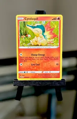CYNDAQUIL SWSH221 Holo Black Star Cosmos Holo Promo Pokemon Card SWIRL- NM - Image 1