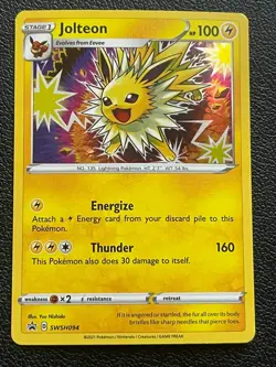 POKEMON JOLTEON #SWSH094 PROMO BLACK STAR COSMOS HOLOFOIL NM CARD - Image 3