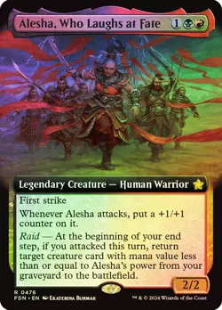 MTG FOIL Alesha, Who Laughs at Fate Extended Art - Foundations #476 - Image 1