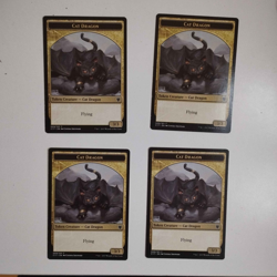 4x CAT DRAGON TOKENS MTG (C17) - Image 1